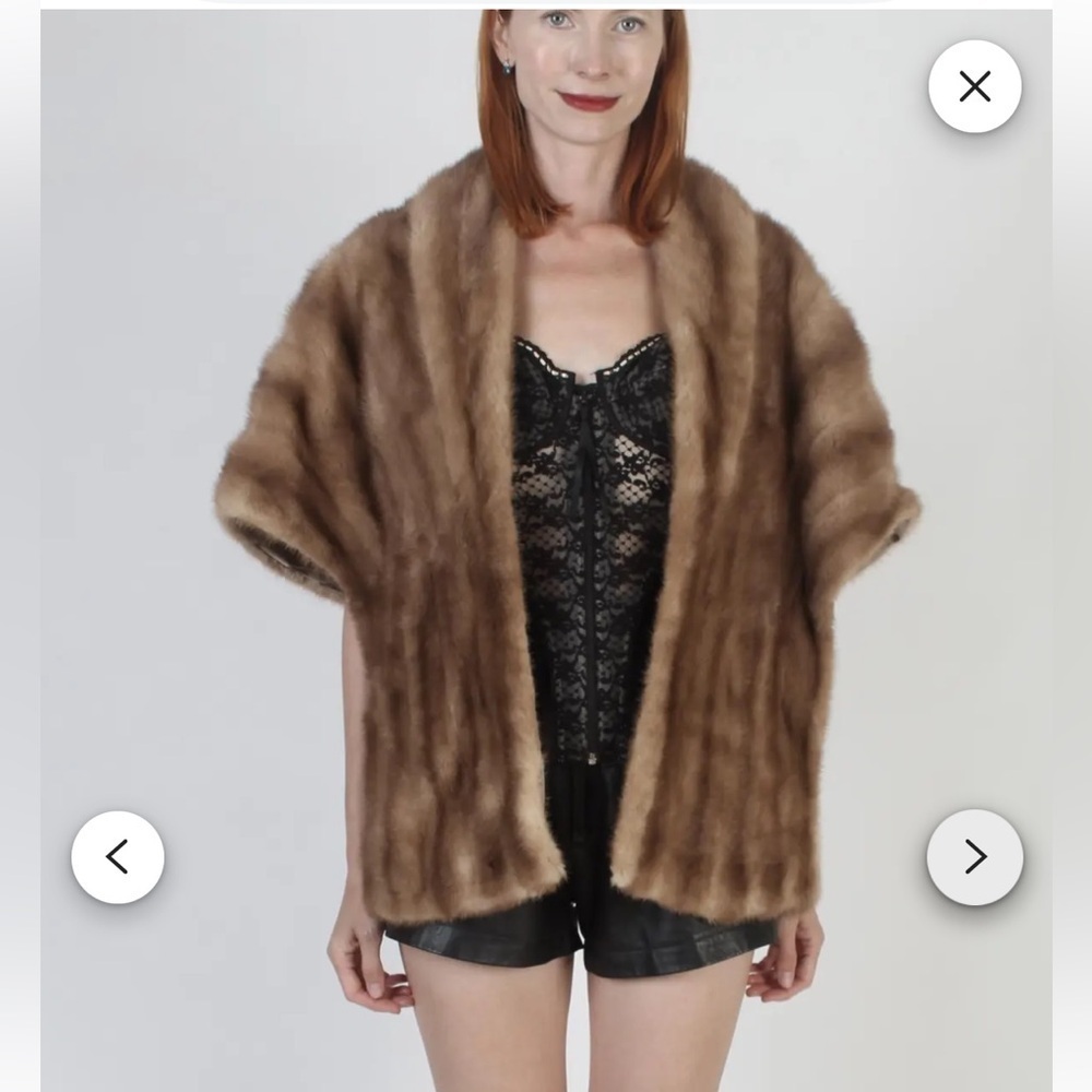 Ben Sherman Mutation Mink Stole In Natural Brown Vintage 60s - Picture 12 of 12